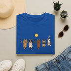 Dog Clothesline Cute Graphic T-Shirt — Hanging Puppies Design