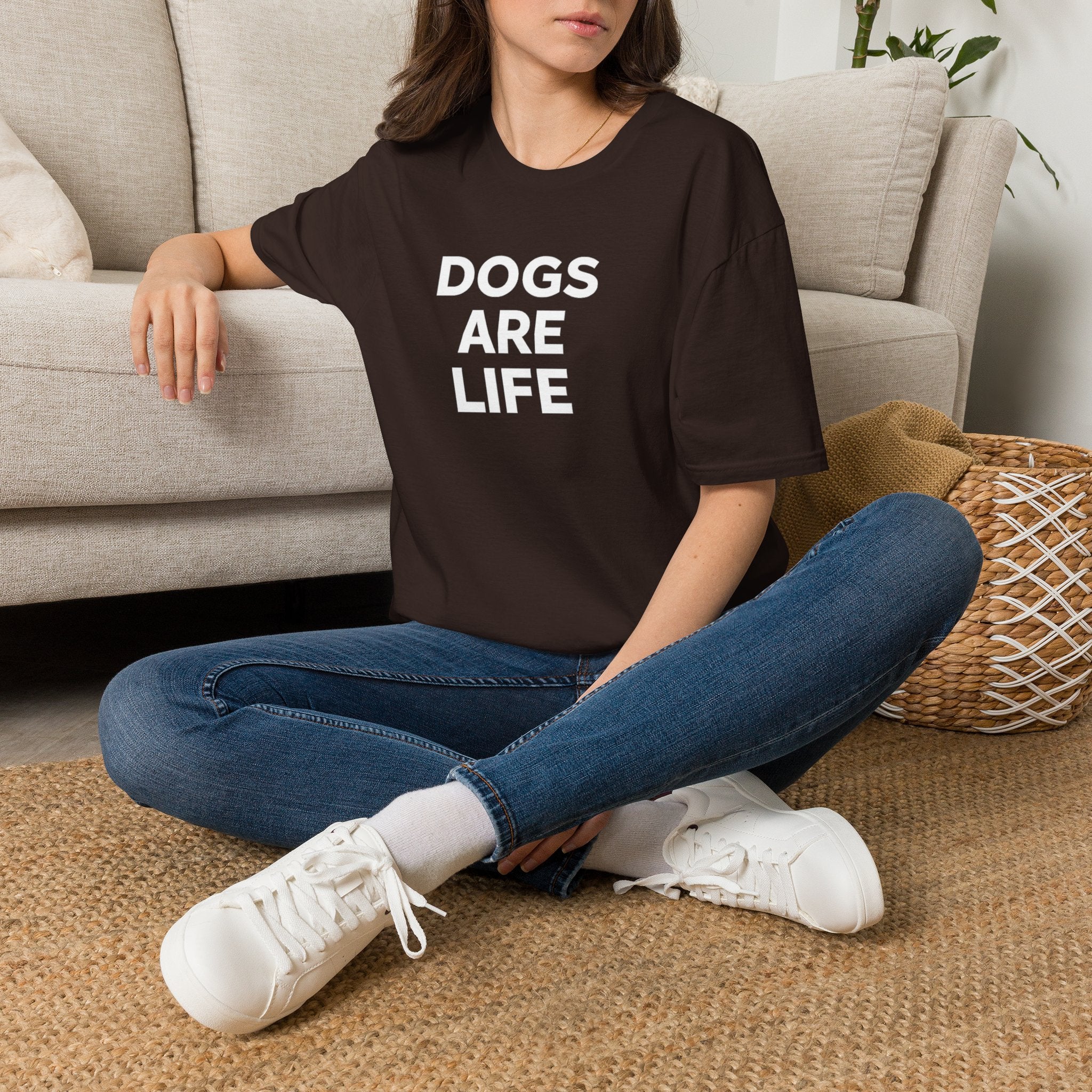 Dogs Are Life T‑Shirt — Bold Text Graphic Tee for Dog Lovers