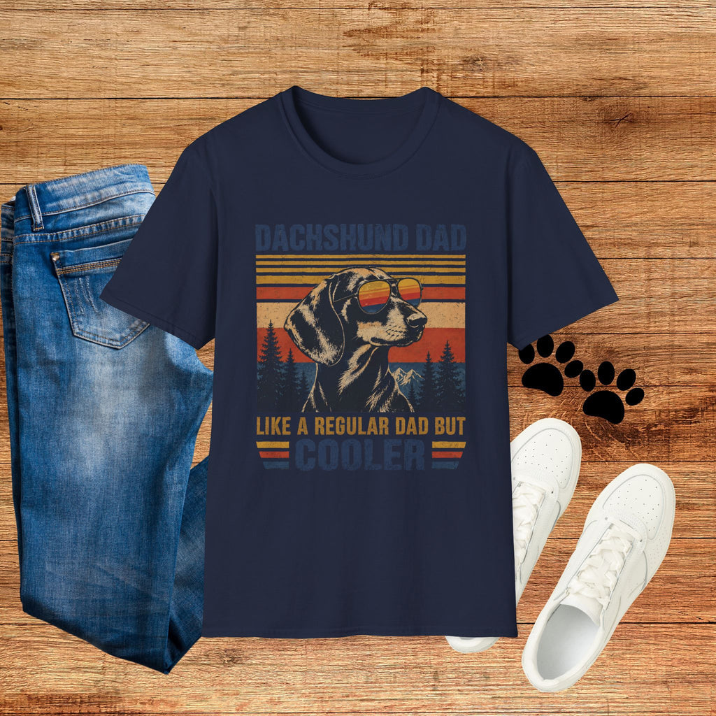 Dachshund Dad T-Shirt — Retro Sunglasses Sausage Dog Tee