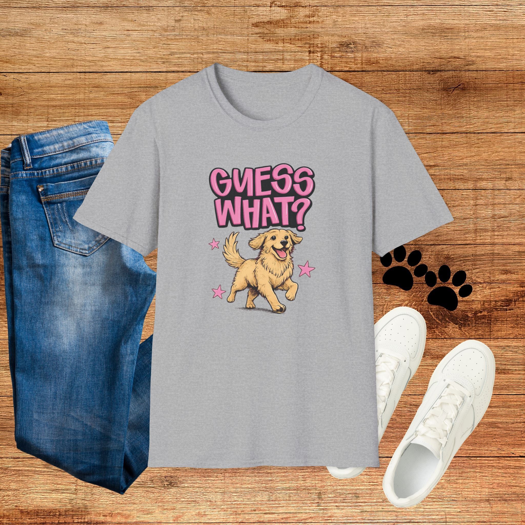 Guess What? Golden Retriever T-Shirt — Cute Dog Graphic Tee