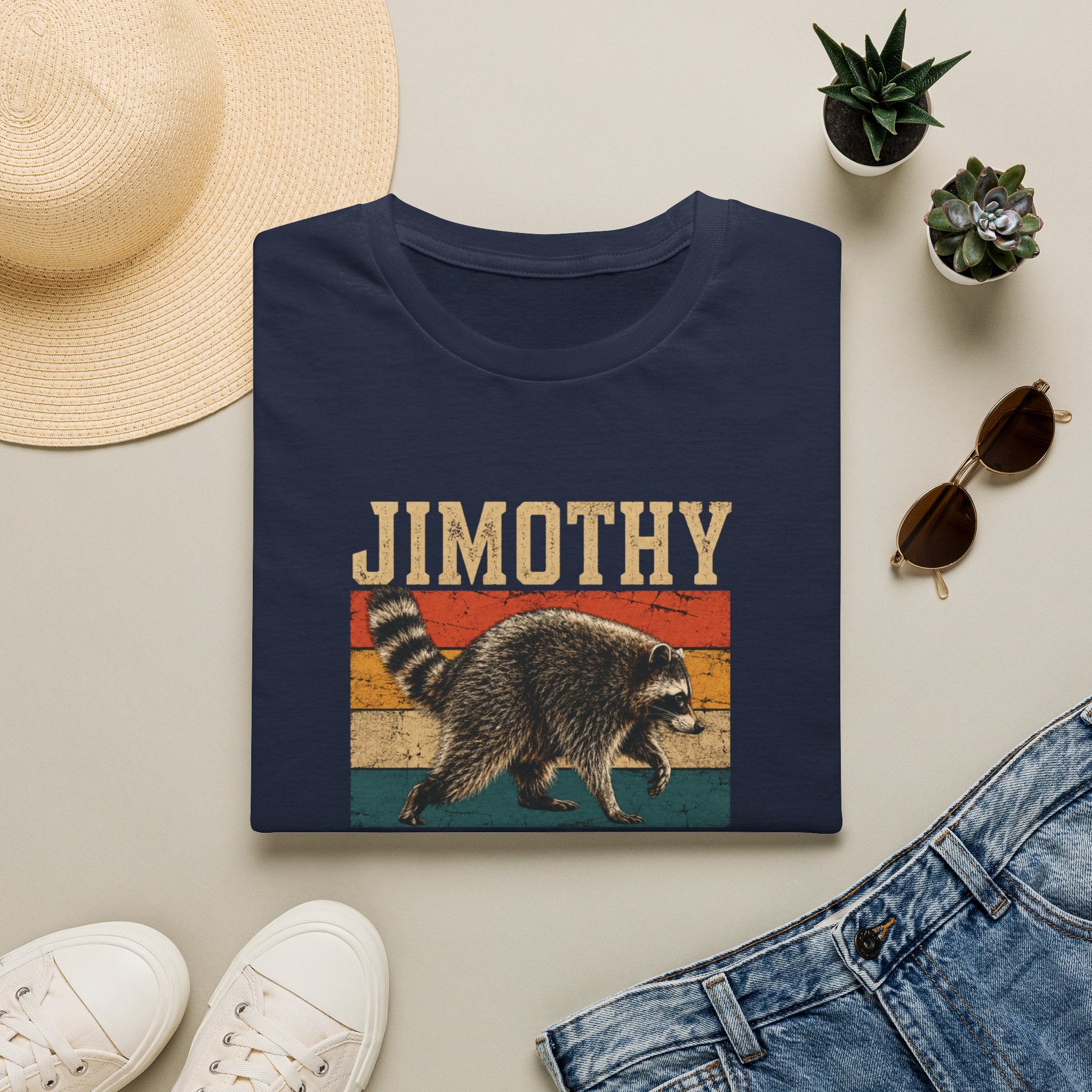 Jimothy Is My Spirit Animal Retro Tee Raccoon