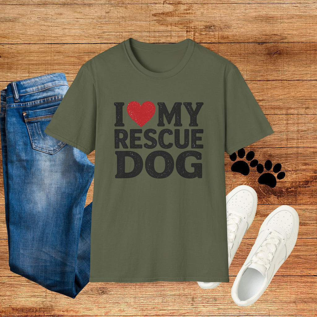 I Love My Rescue Dog T-Shirt