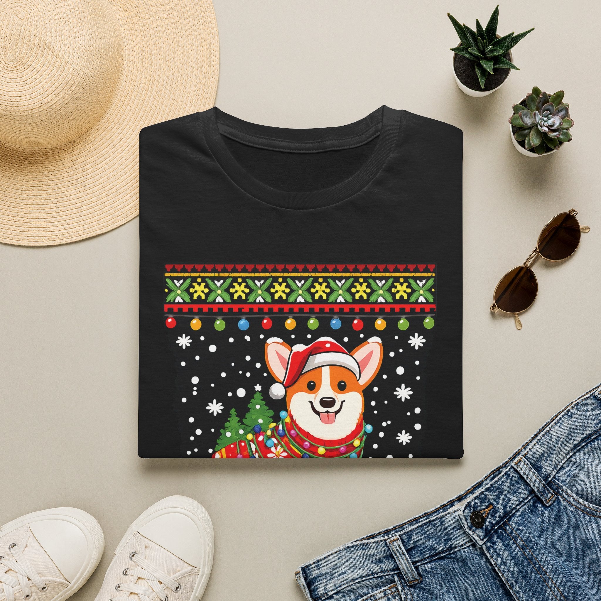 Corgi Christmas T-Shirt — 'Merry Corgmas' Holiday Ugly Sweater Tee