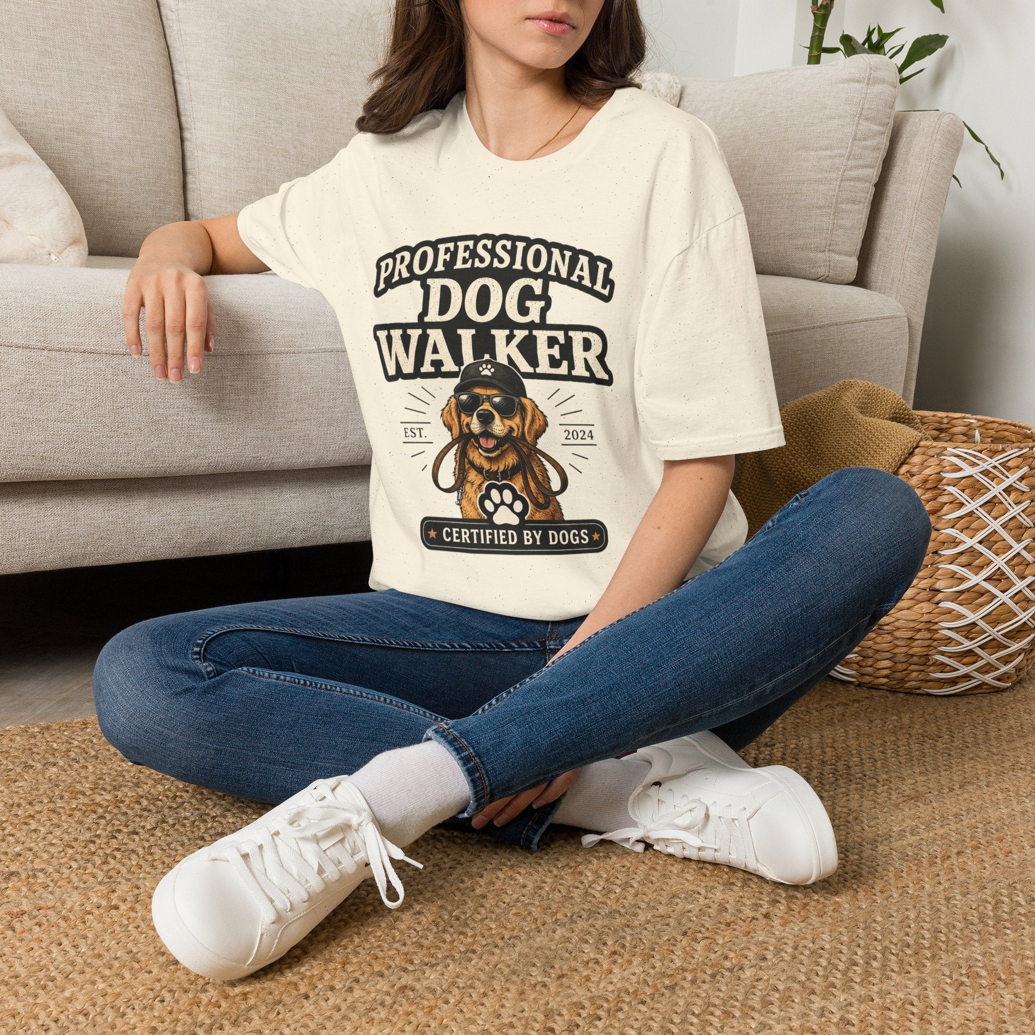 Professional Dog Walker T-Shirt — Certified by Dogs Graphic Tee