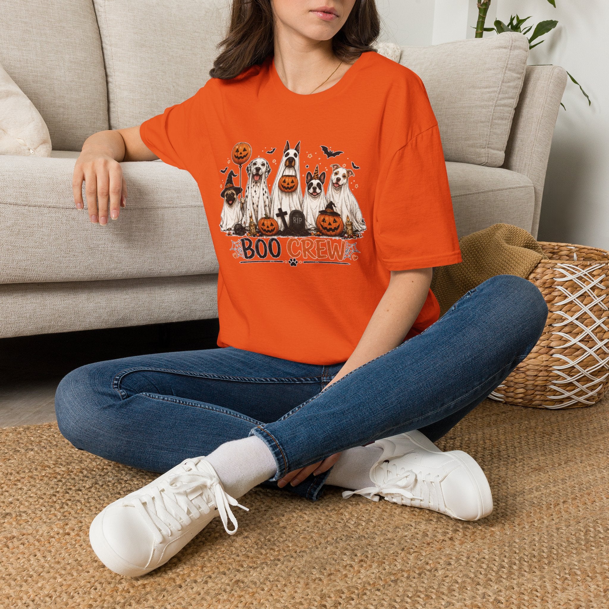 Halloween 'Boo Crew' Dog T-Shirt — Cute Puppy Ghosts & Pumpkins