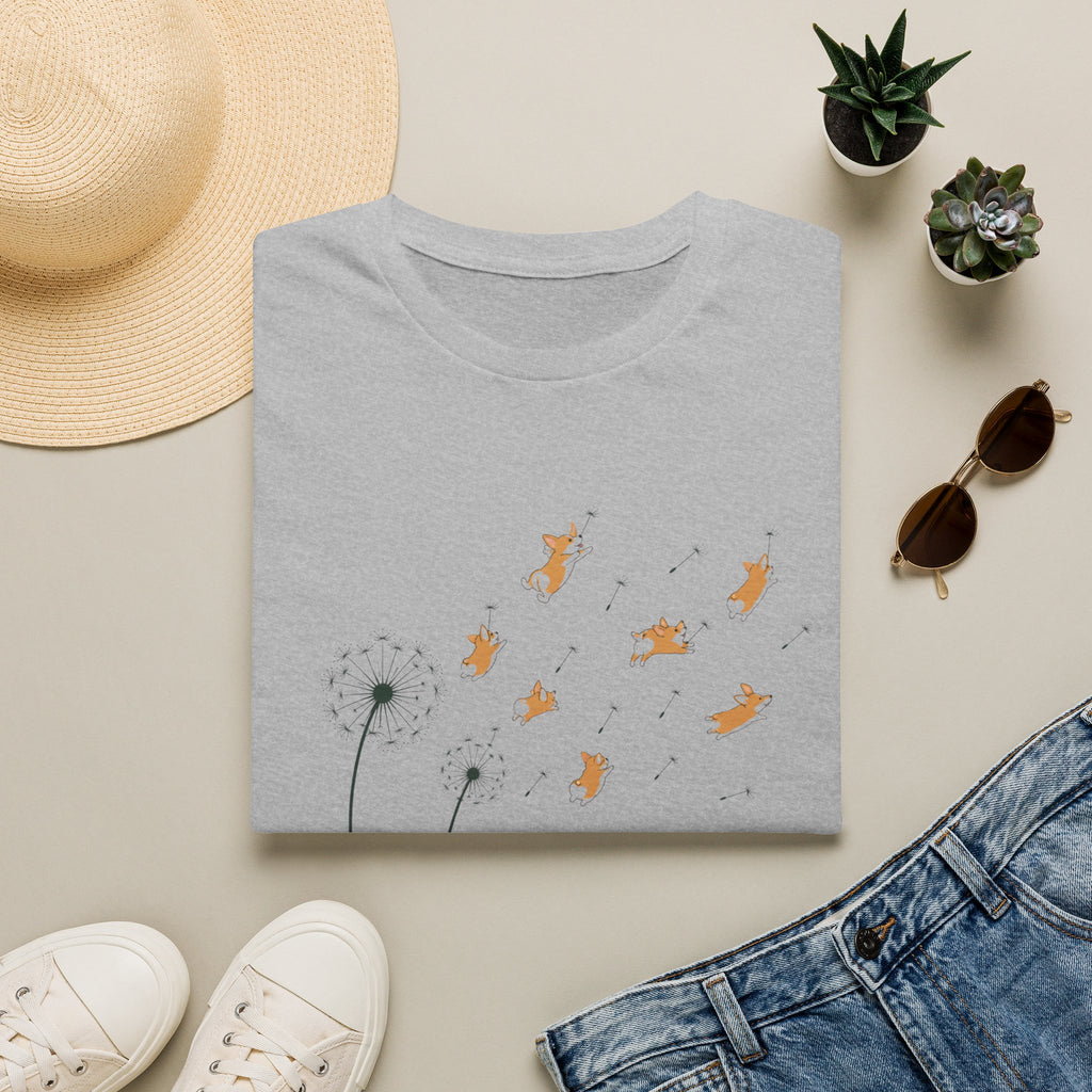 Dandelion with Flying Corgis Graphic Tee