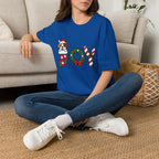 Christmas Joy Dog T-Shirt — Cute Puppy in Stocking & Candy Cane Holiday Tee