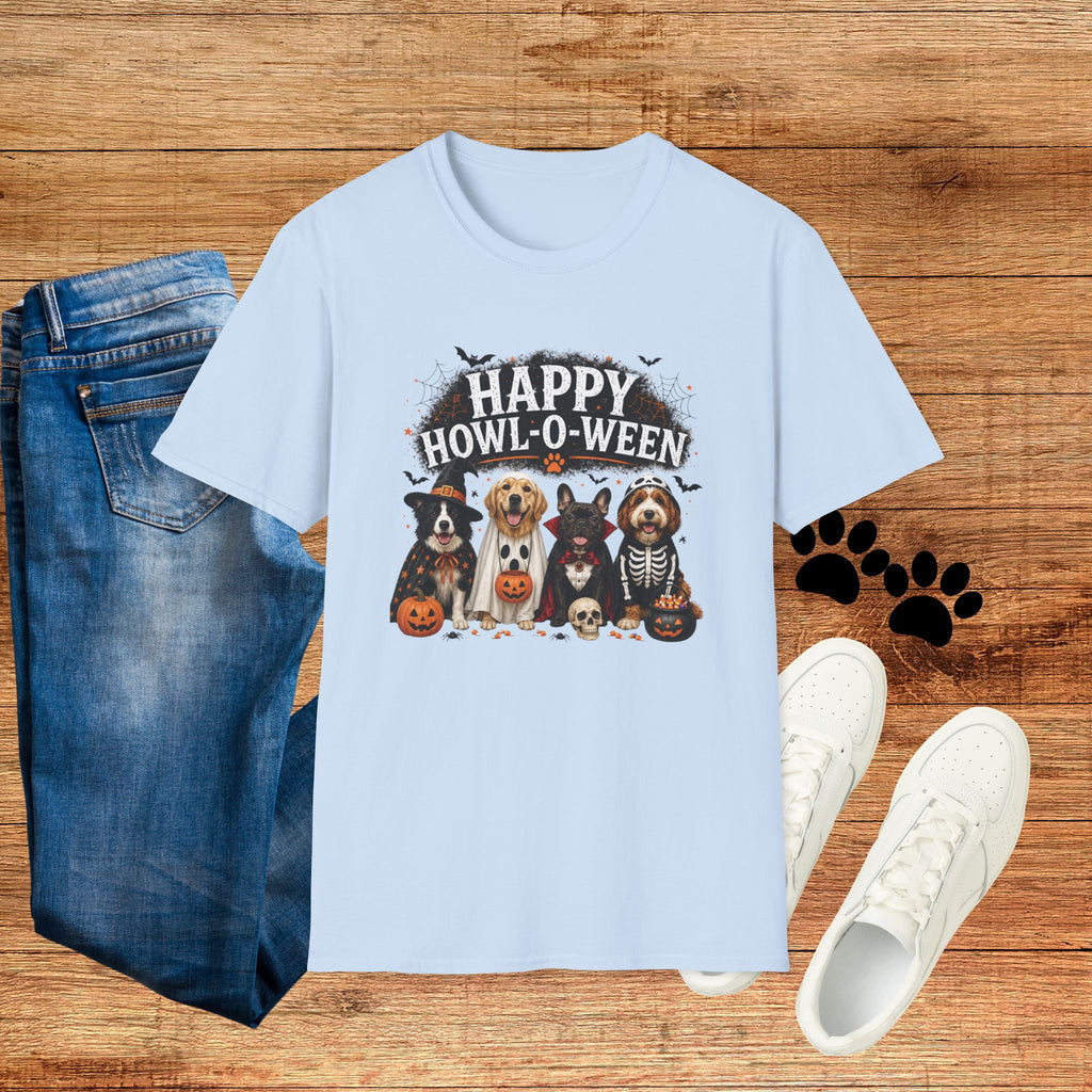 Happy Howl-O-Ween Dog T-Shirt — Halloween Puppy Costume Tee