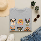 Cute Dog Faces T-Shirt — Grid of Cartoon Puppies Graphic Tee