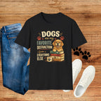 Dogs Are My Favorite Distraction T-Shirt – Cute Golden Retriever Paw Print Tee