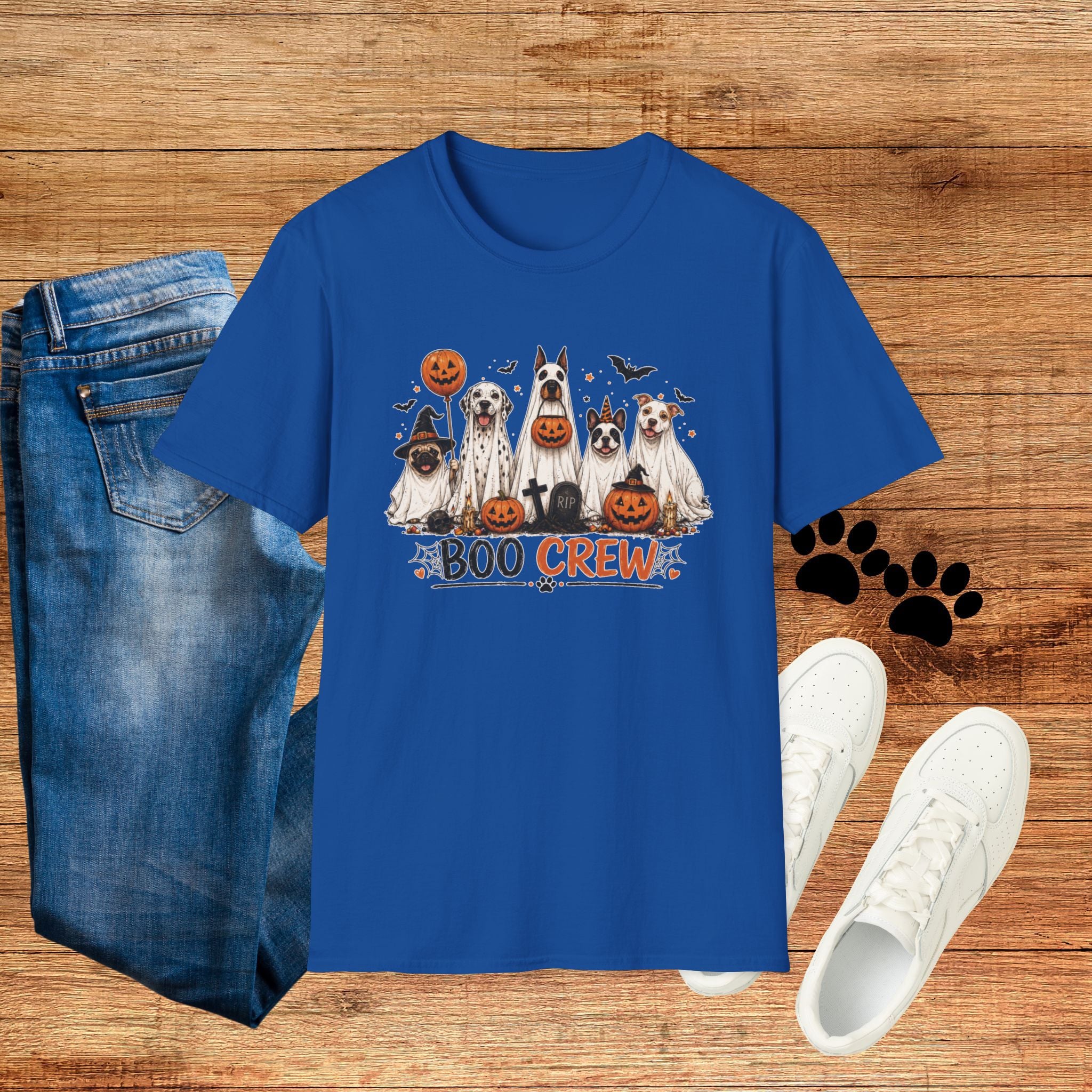 Halloween 'Boo Crew' Dog T-Shirt — Cute Puppy Ghosts & Pumpkins