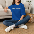 T-Shirt — "treat dealer" Minimalist Graphic Tee for Parents & Pet Lovers