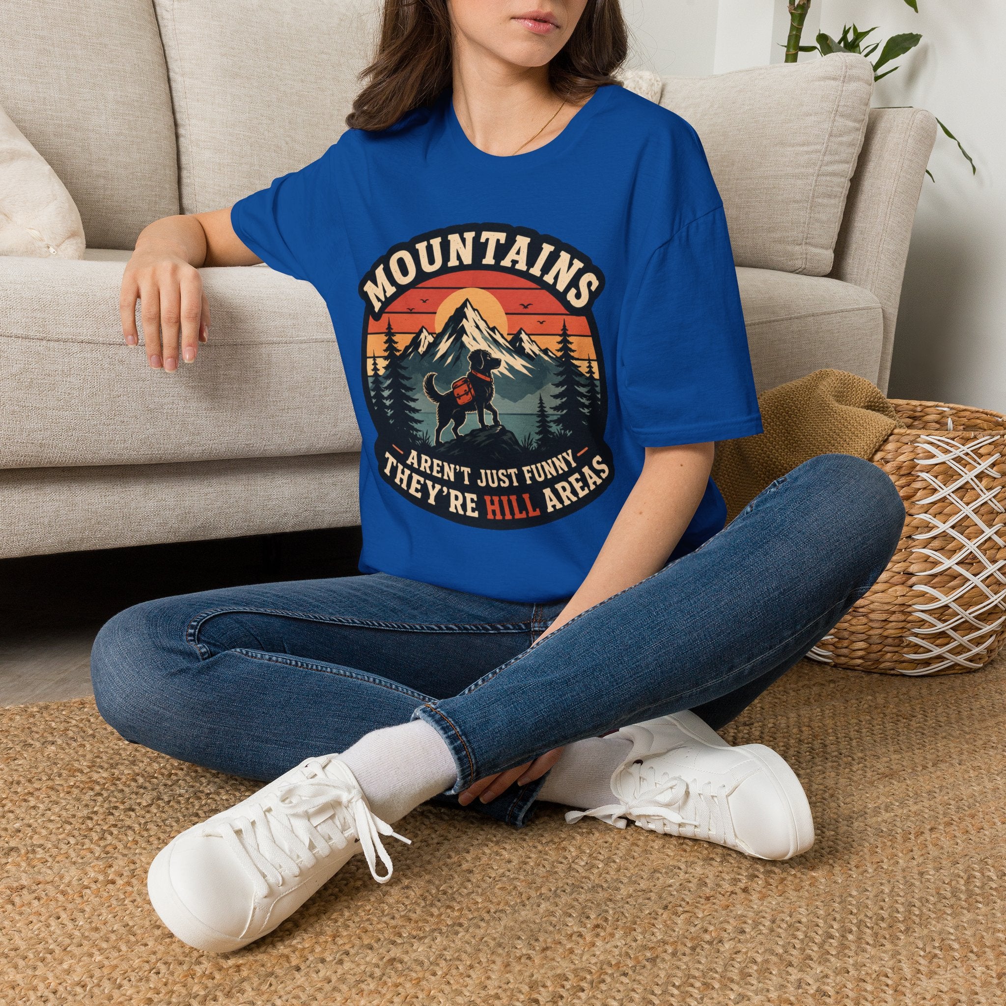 Mountains Aren't Just Funny They're Hill Areas T-Shirt — Retro Hiking Graphic Tee