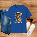 'Merica Dog T-Shirt — Patriotic Cowboy Golden Retriever Tee