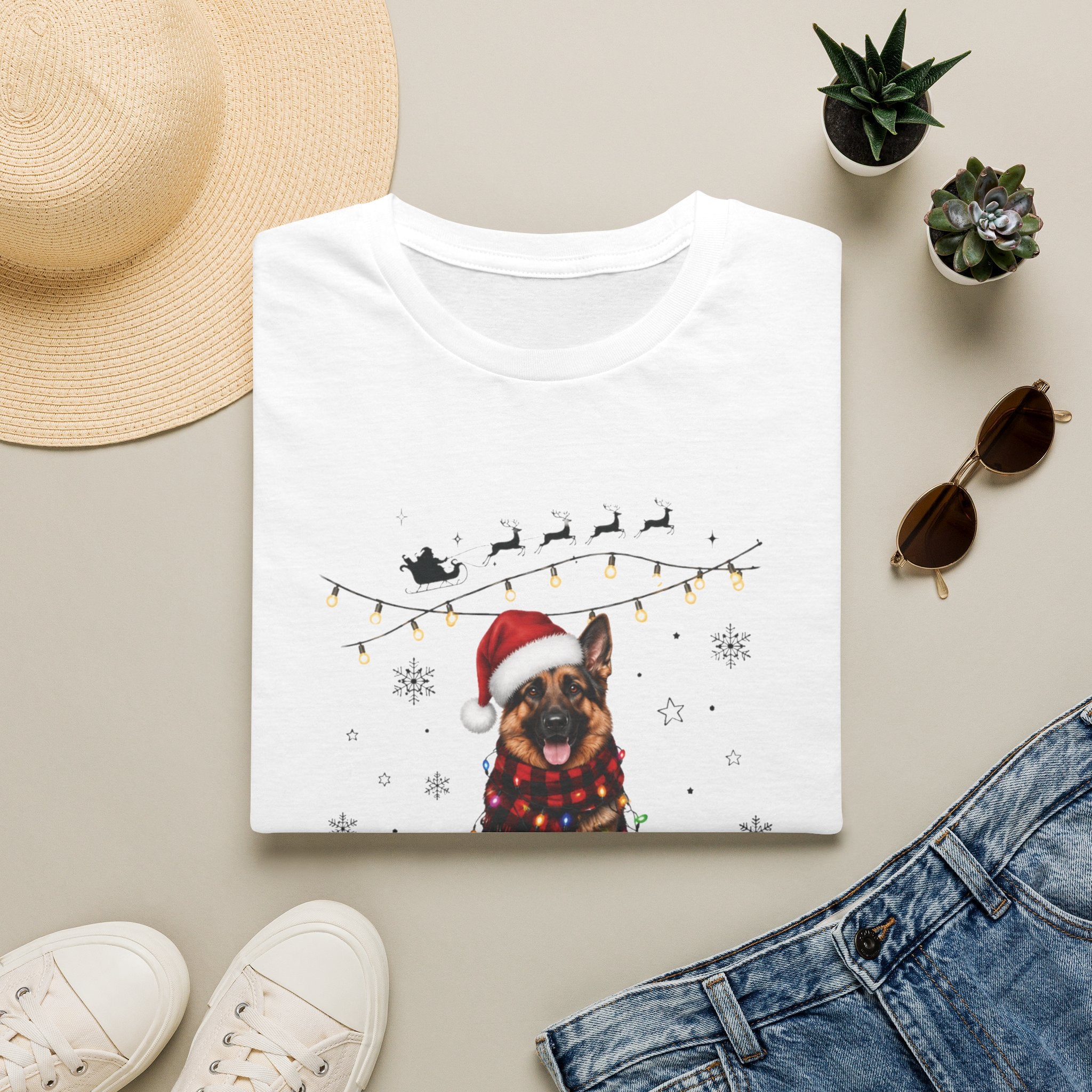 Christmas German Shepherd T‑Shirt — Merry Christmas Holiday Dog Tee