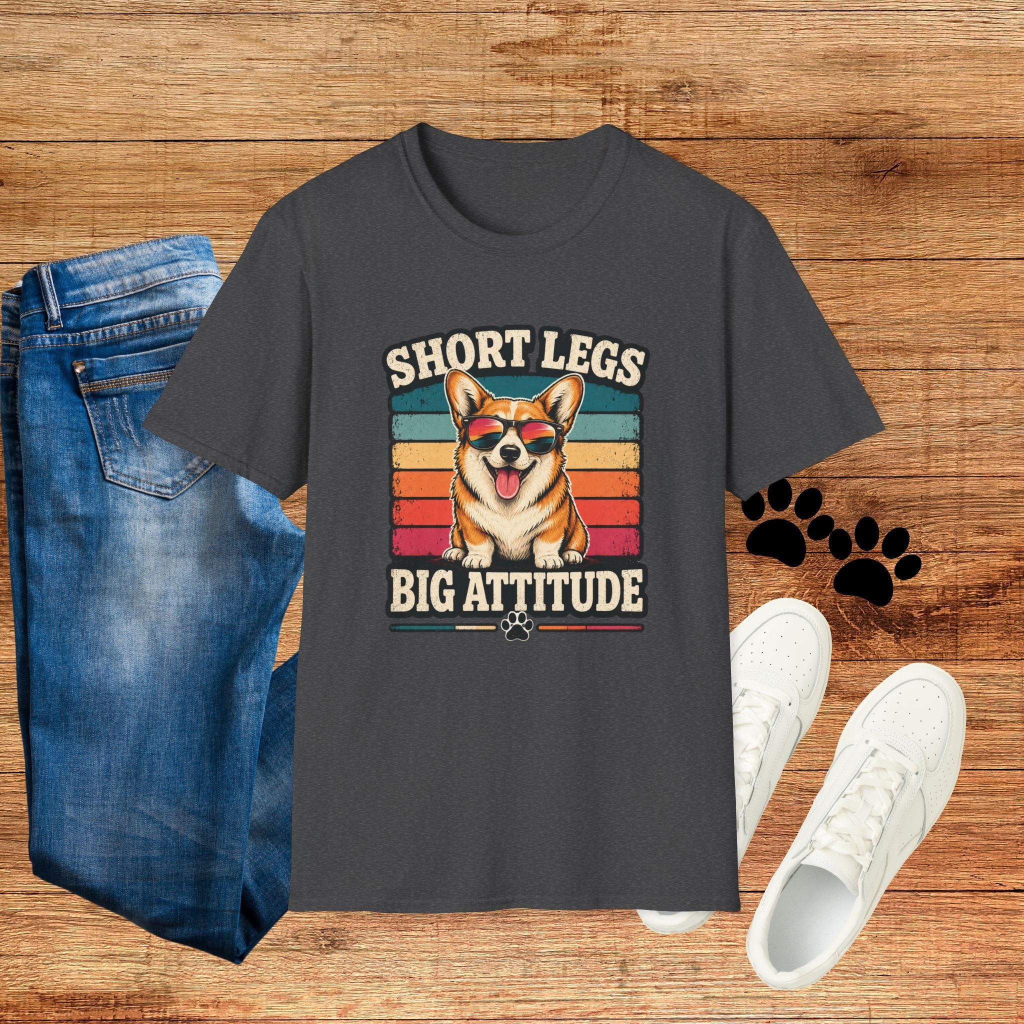 Corgi 'Short Legs, Big Attitude' T-Shirt