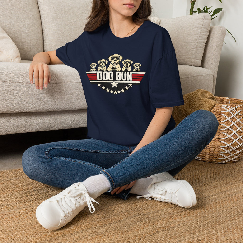 Dog Gun T-Shirt — Retro Patriotic Puppy Graphic Tee