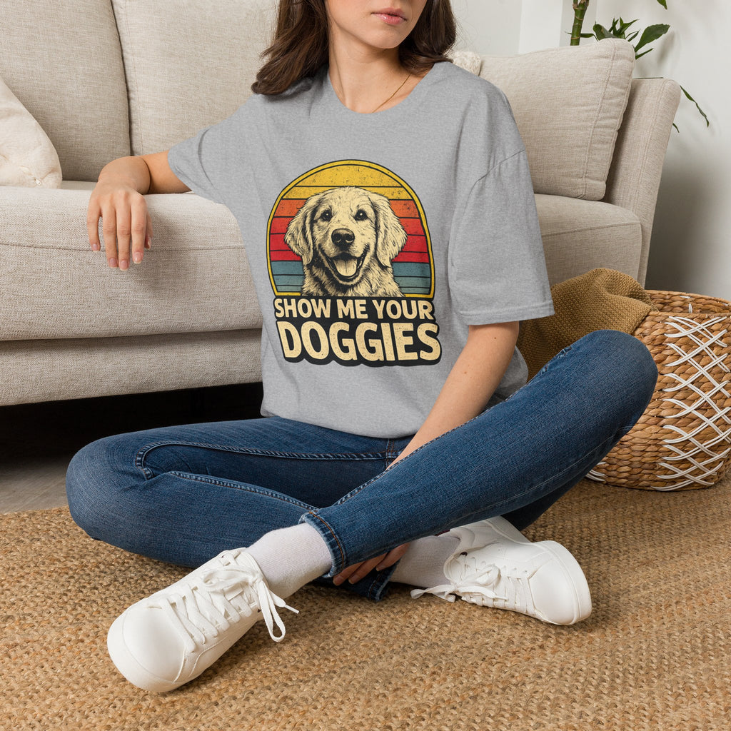 Retro "Show Me Your Doggies" Golden Retriever Tee