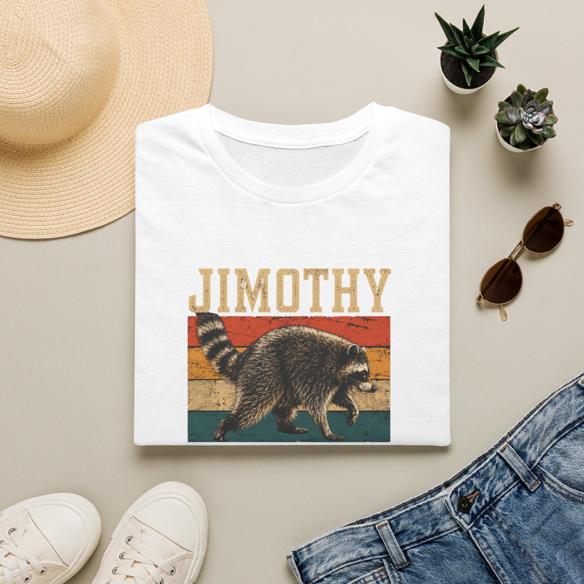 Jimothy Is My Spirit Animal Retro Tee Raccoon