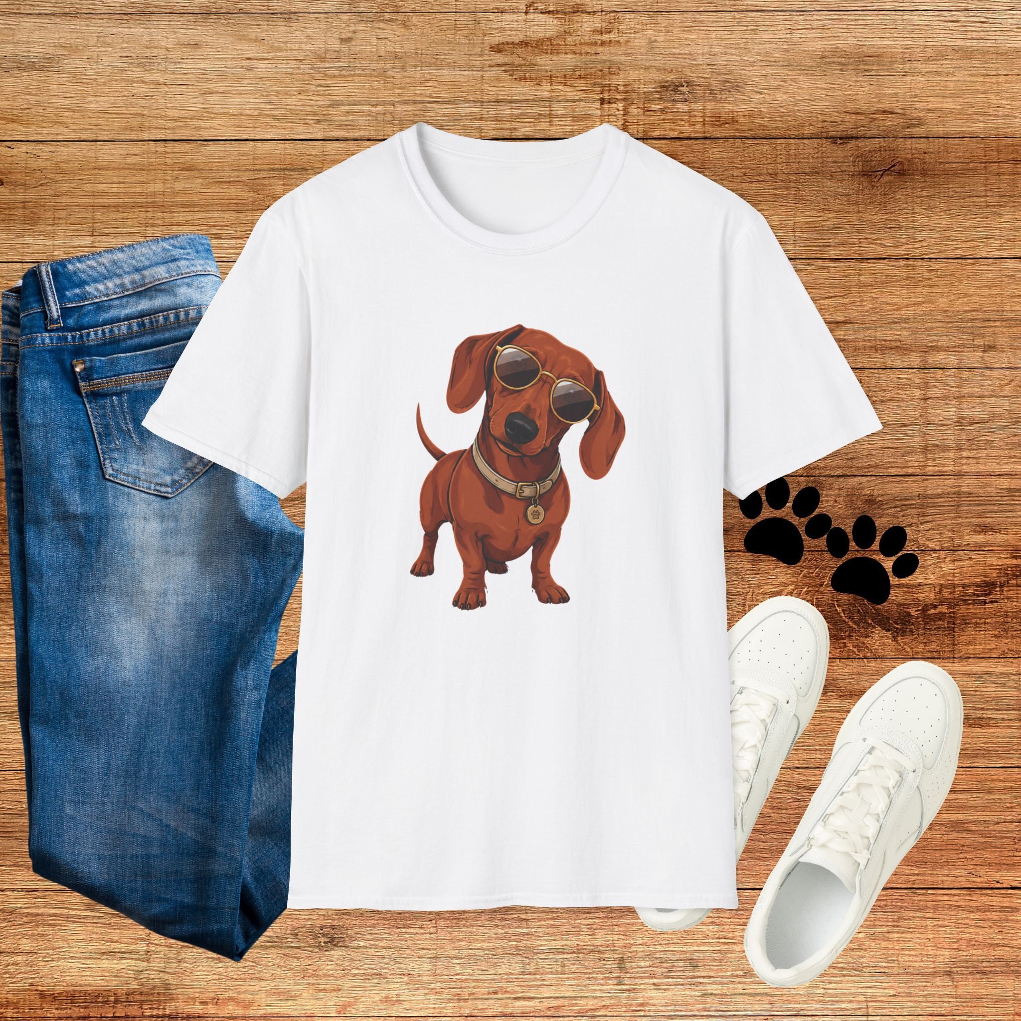 Dachshund Sunglasses T-Shirt — Cool Wiener Dog Graphic Tee