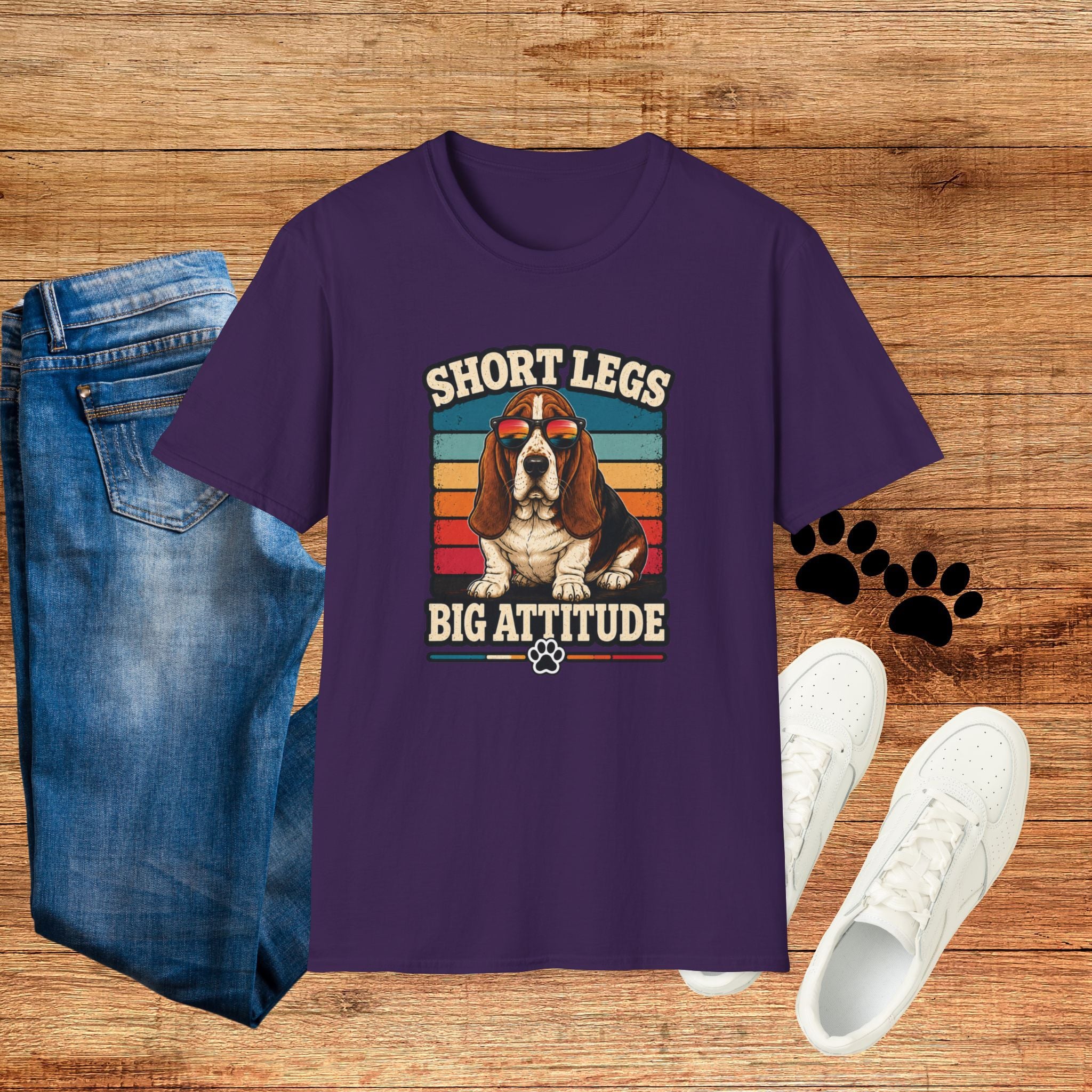 Basset Hound 'Shortlegs Big Attitude' T-Shirt