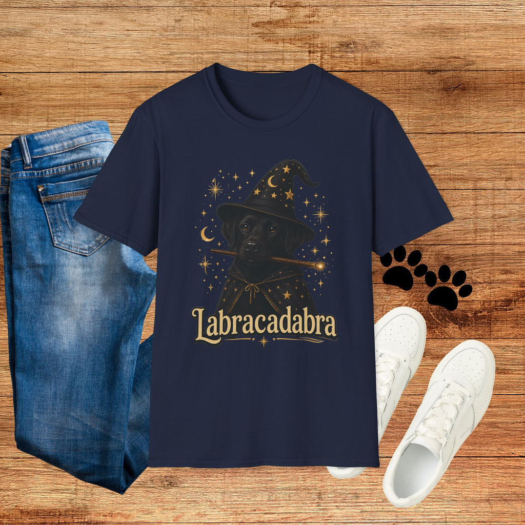 Labracadabra T-Shirt — Witch Hat Black Lab Halloween Tee