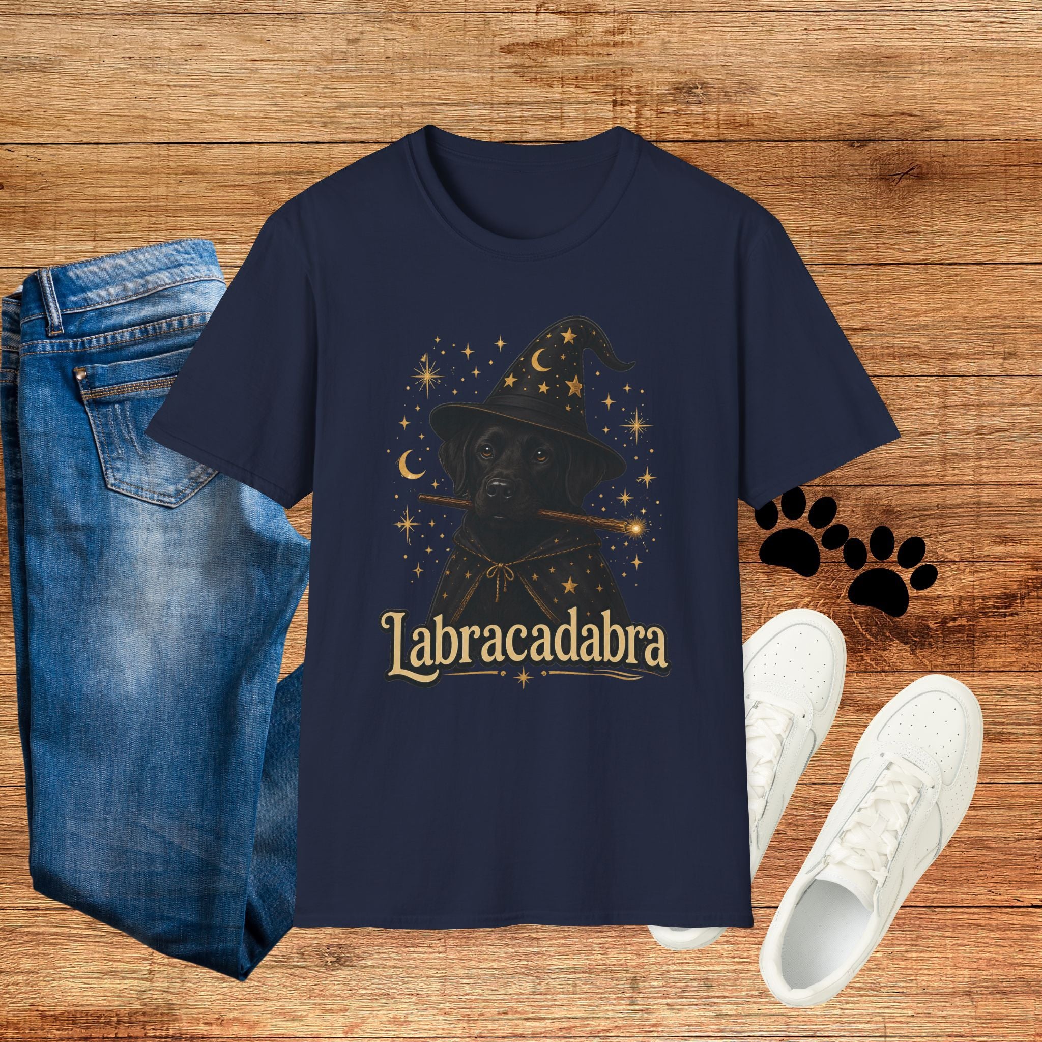 Labracadabra T-Shirt — Witch Hat Black Lab Halloween Tee
