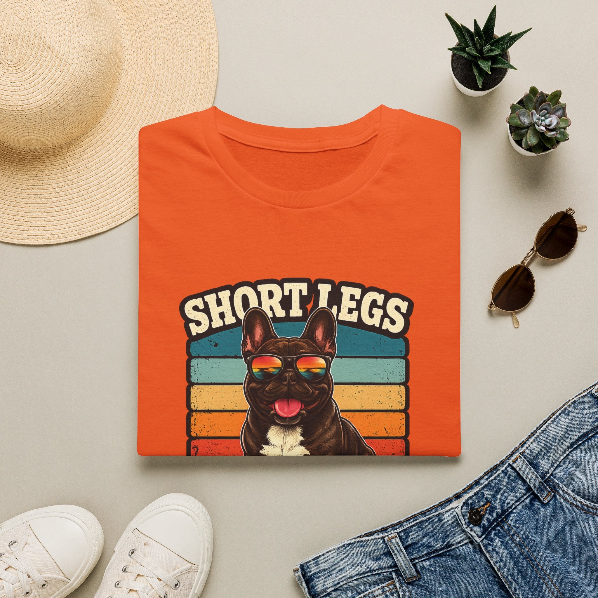 Short Legs Big Attitude T-Shirt — Retro French Bulldog Graphic Tee