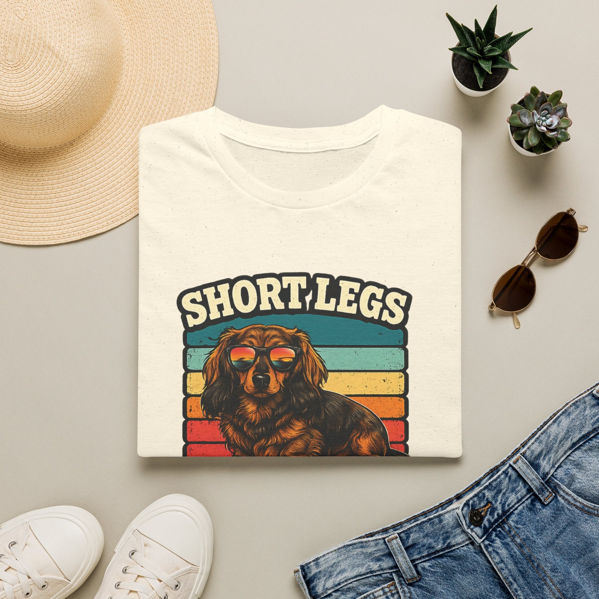 Short Legs Big Attitude T-Shirt — Retro Dachshund Dog Tee