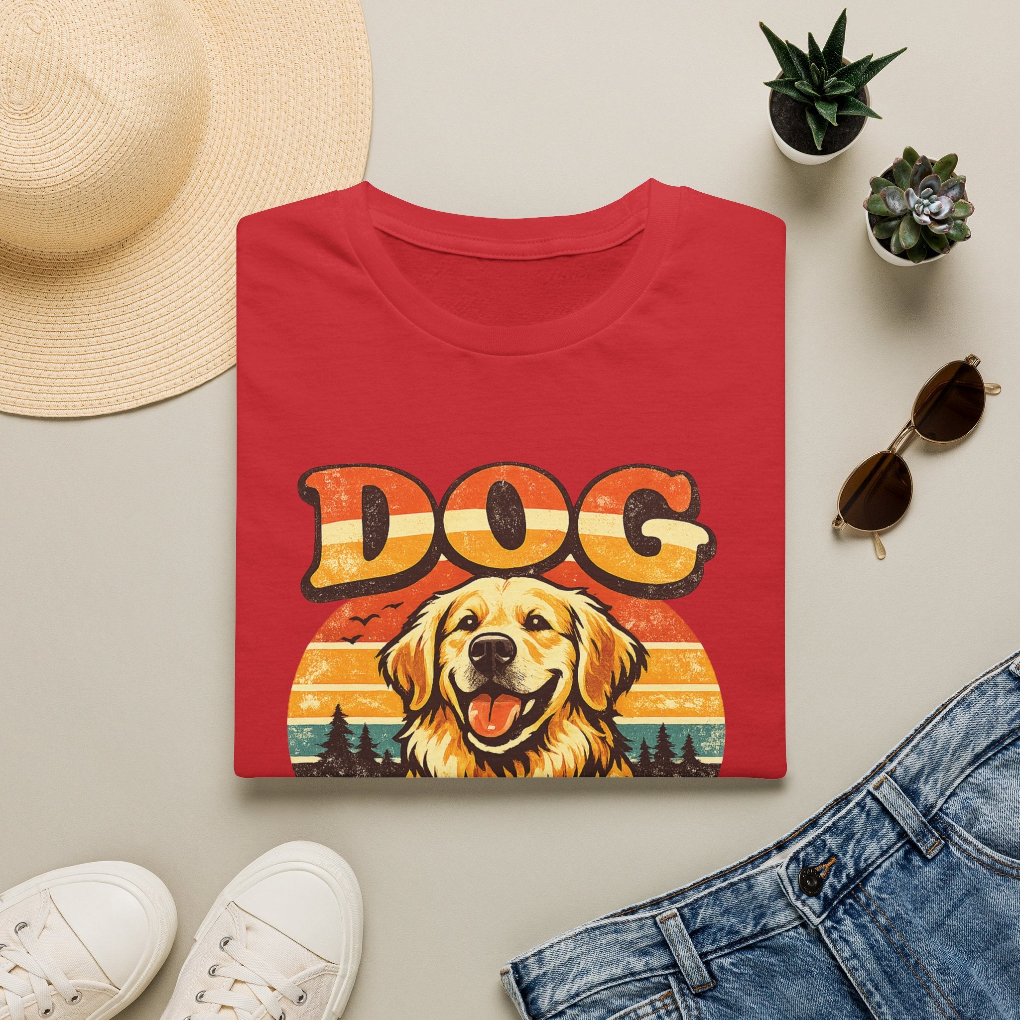 Dog Mom T-Shirt — Retro Golden Retriever Tee