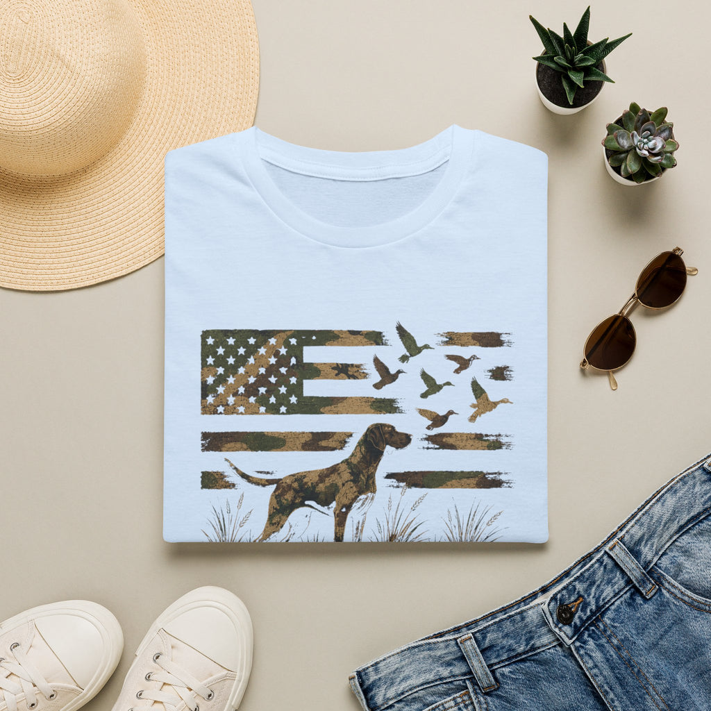 Duck Hunting American Flag T-Shirt — Local Southern Boy Retriever Design