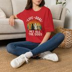 Life Goal: Pet All the Dogs Retro Rainbow Dog Lover Tee