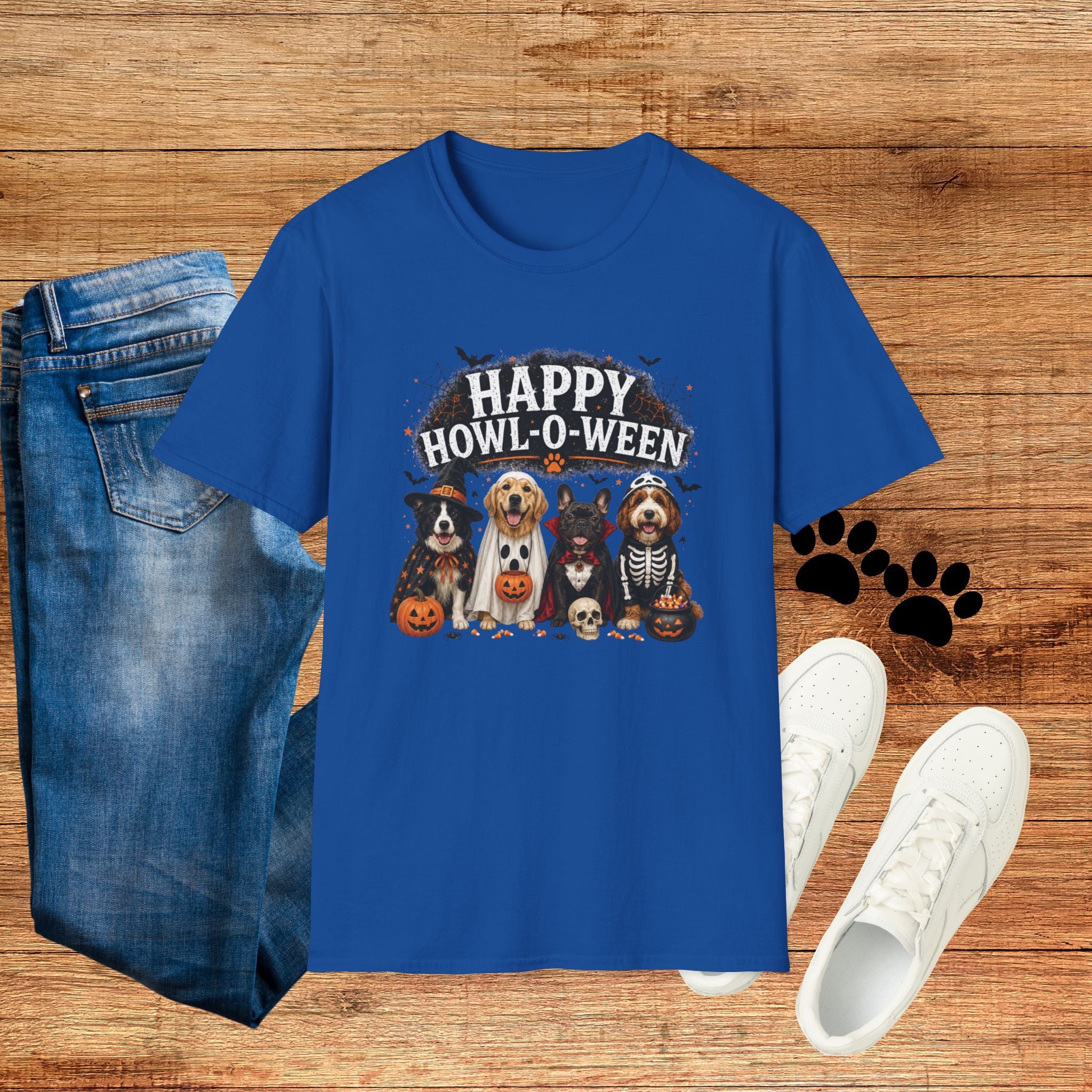 Happy Howl-O-Ween Dog T-Shirt — Halloween Puppy Costume Tee