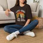 Life Goal: Pet All the Dogs Retro Rainbow Dog Lover Tee