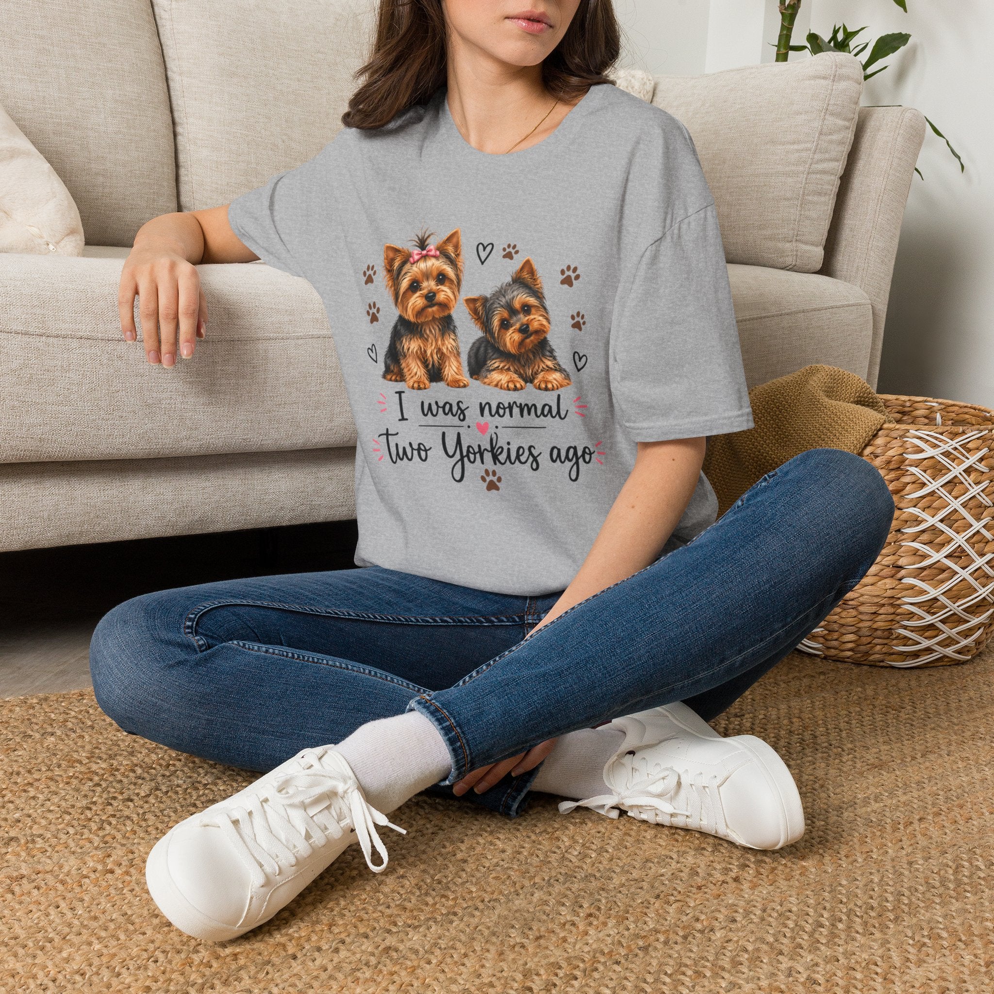 Yorkie T-Shirt - I Was Normal Two Yorkies Ago Cute Puppy Graphic Tee