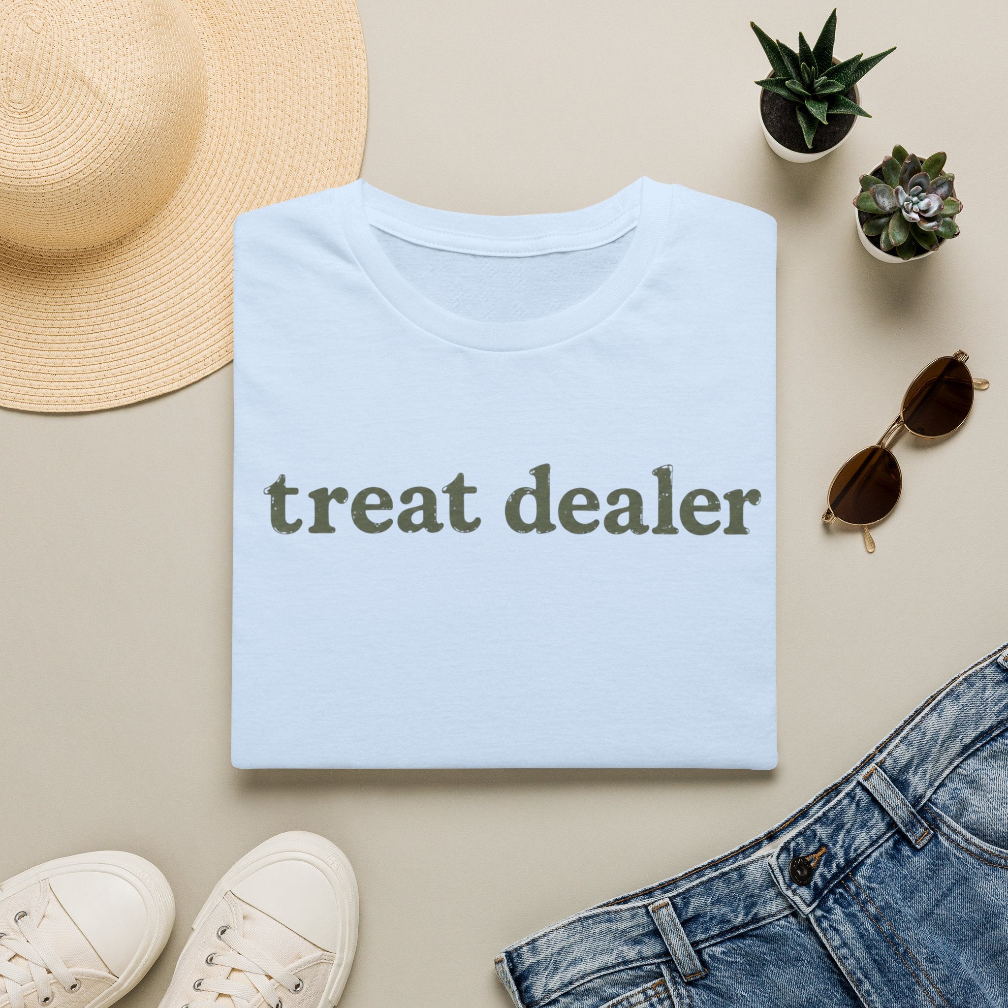 T-Shirt — "treat dealer" Minimalist Graphic Tee for Parents & Pet Lovers