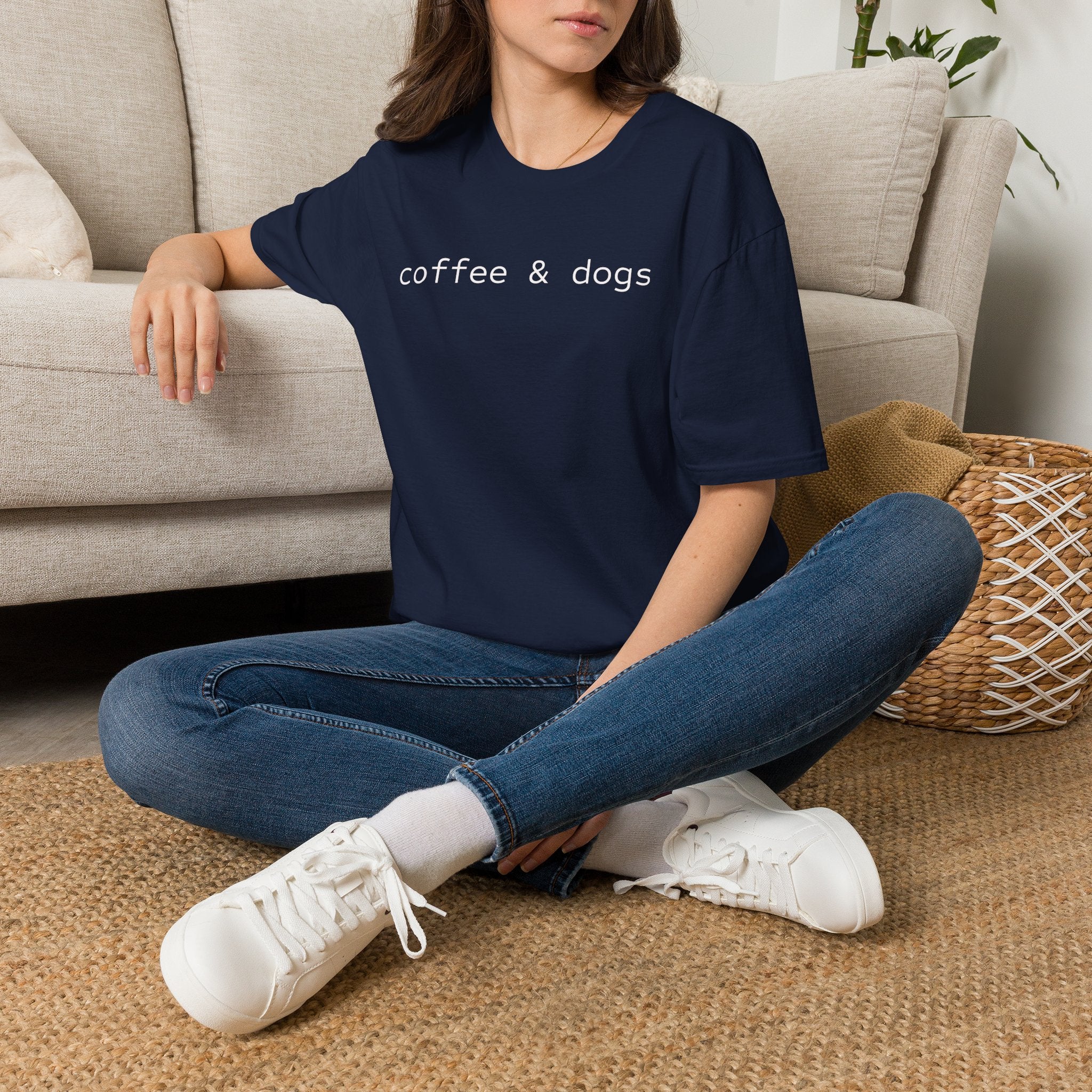 Coffee & Dogs T-Shirt — Minimalist Dog Lover Tee