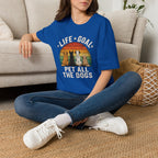 Life Goal: Pet All the Dogs Retro Rainbow Dog Lover Tee