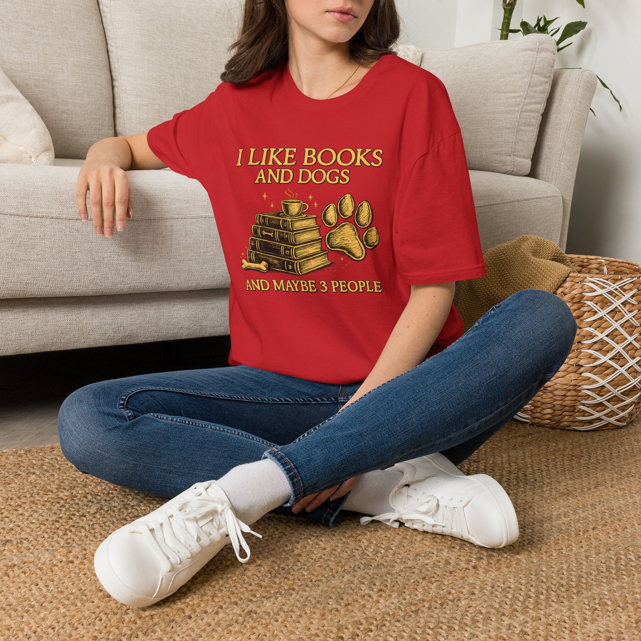 I Like Books and Dogs Graphic Tee (and Maybe 3 People)