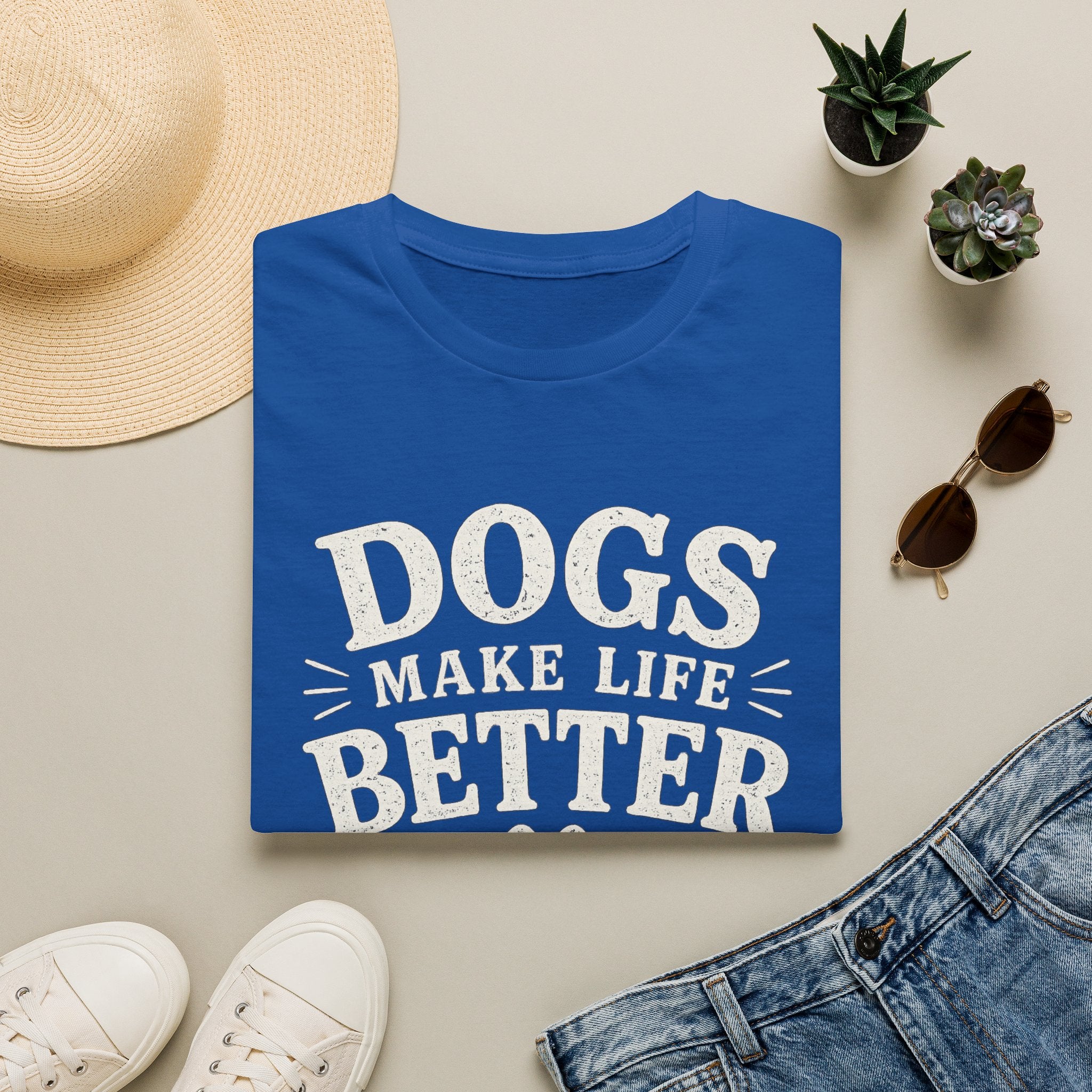 Dogs Make Life Better T-Shirt — Paw Print Dog Lover Tee