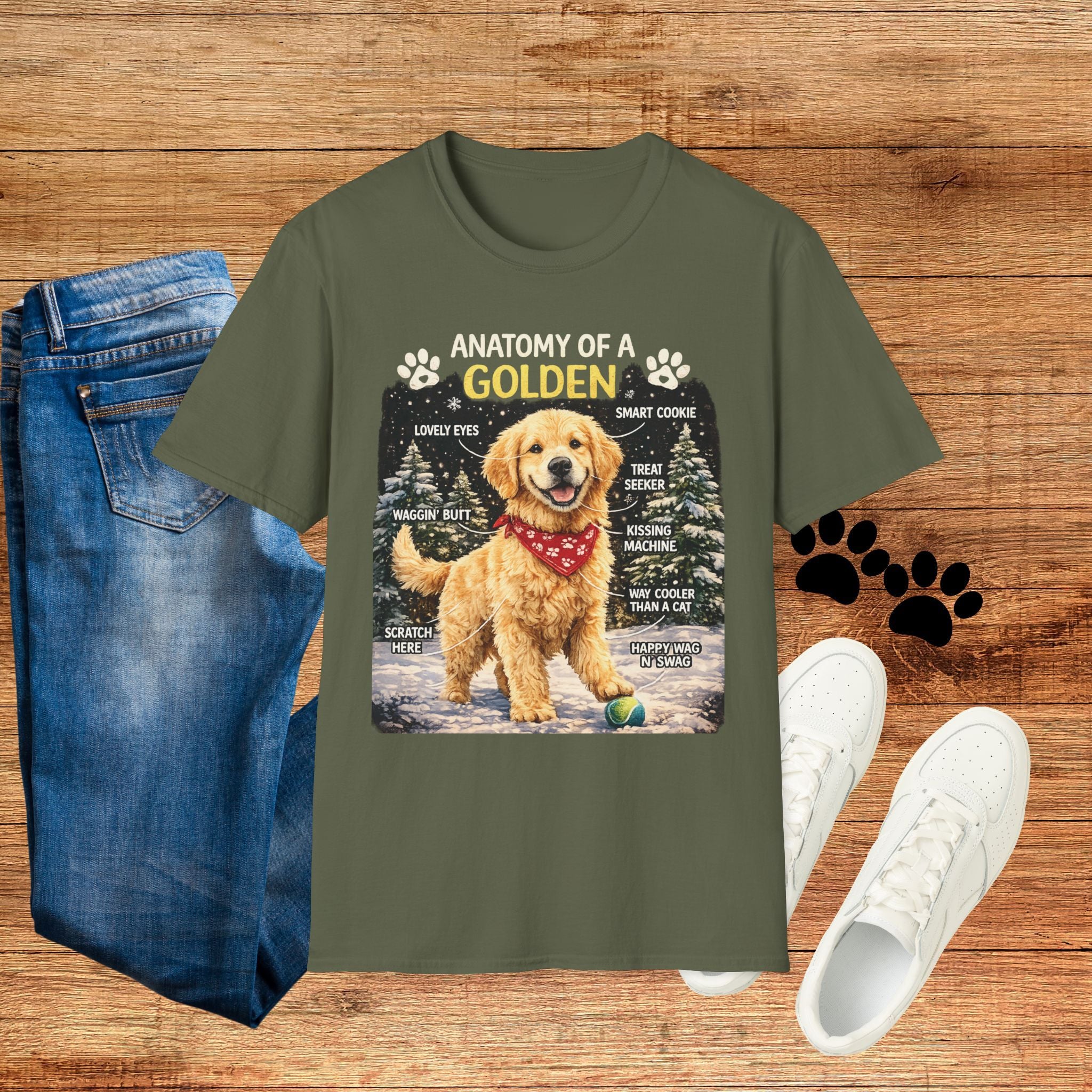 Anatomy of a Golden T-Shirt – Funny Golden Retriever Dog Tee