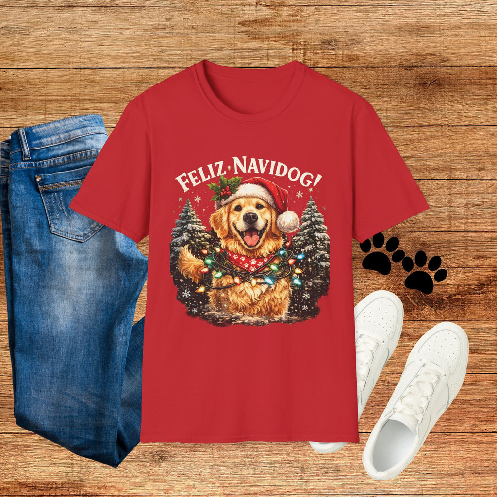 Feliz Navidog! Golden Retriever Holiday Tee