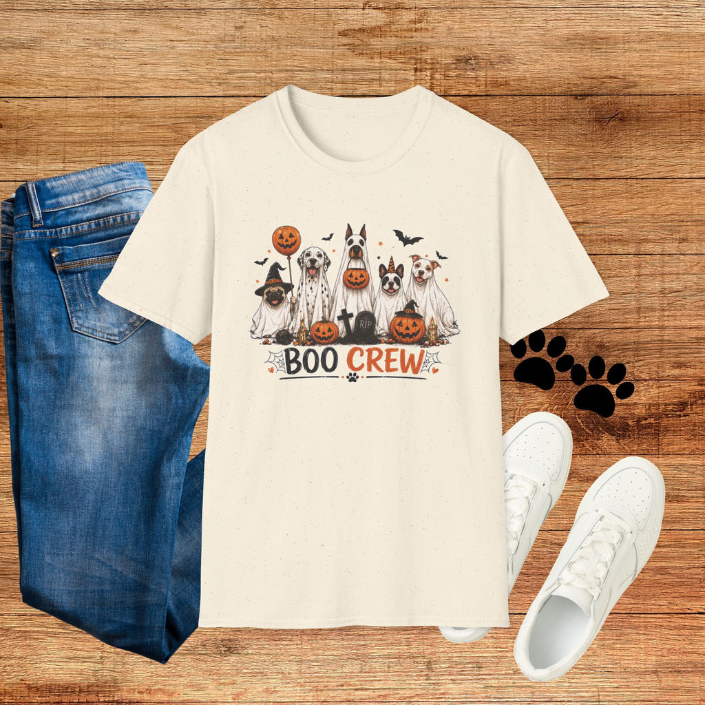 Halloween 'Boo Crew' Dog T-Shirt — Cute Puppy Ghosts & Pumpkins