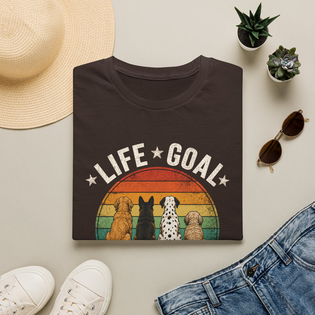 Life Goal: Pet All the Dogs Retro Rainbow Dog Lover Tee