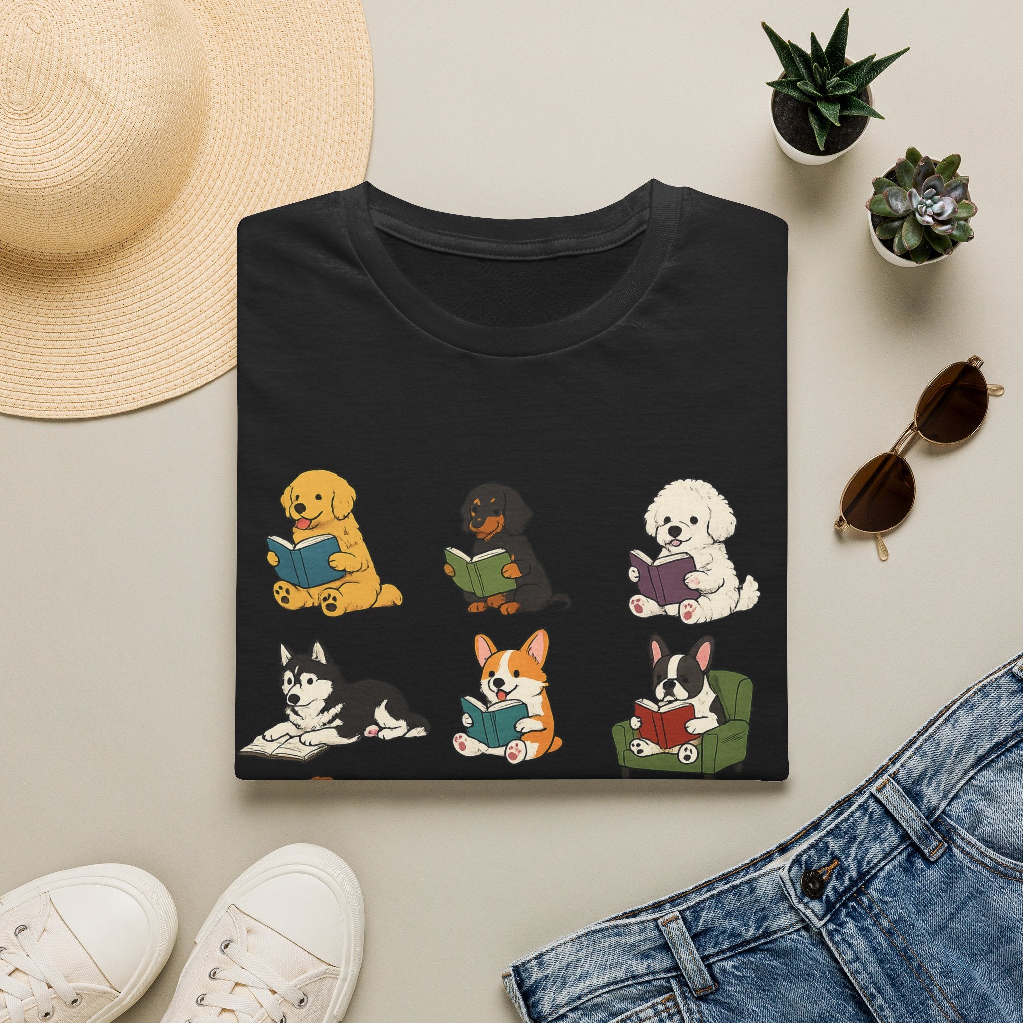 Reading Dogs T-Shirt — Cute Puppy Book Club Graphic Tee