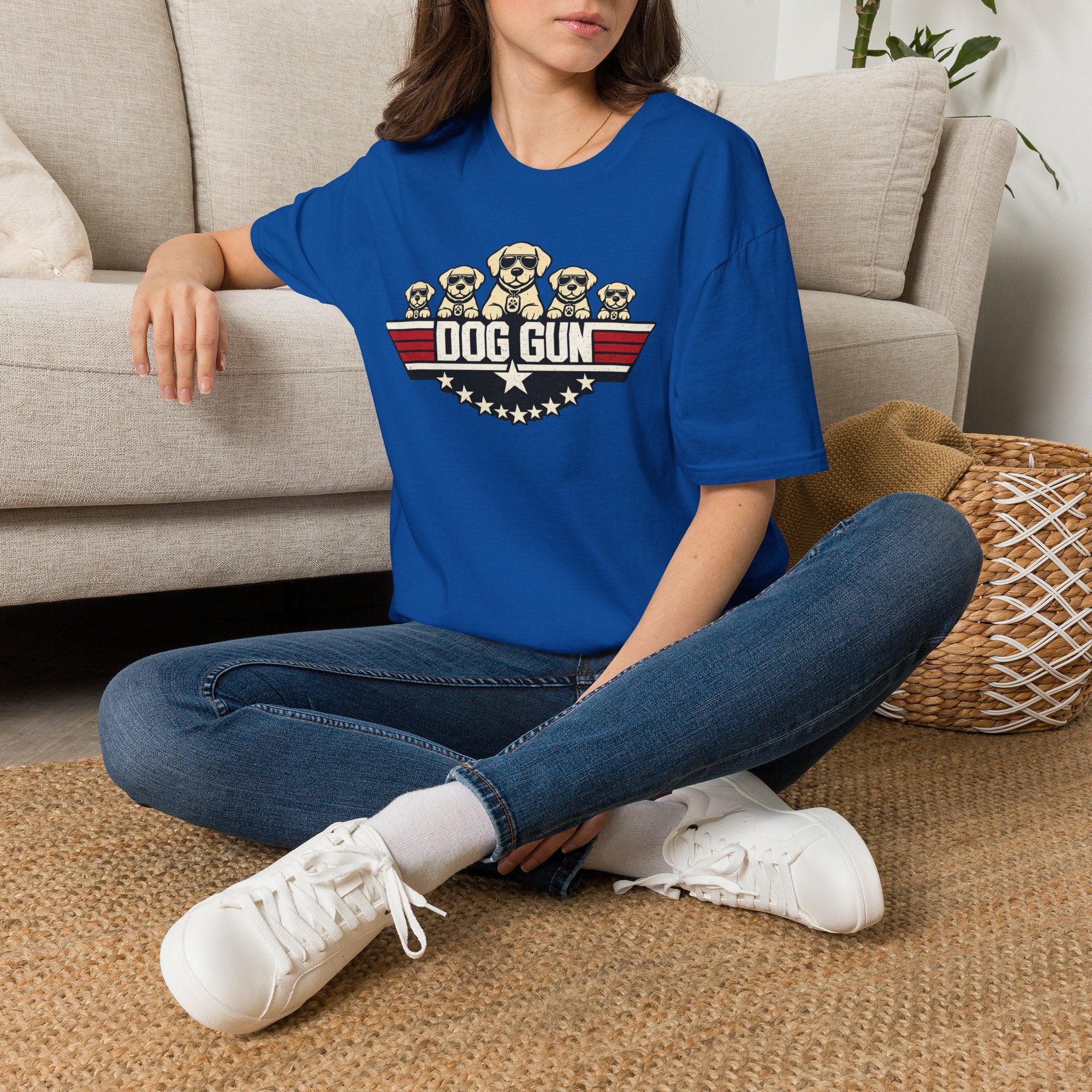 Dog Gun T-Shirt — Retro Patriotic Puppy Graphic Tee
