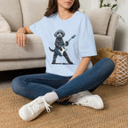 Dog Playing Electric Guitar T-Shirt – Cute Rocker Puppy Graphic Tee