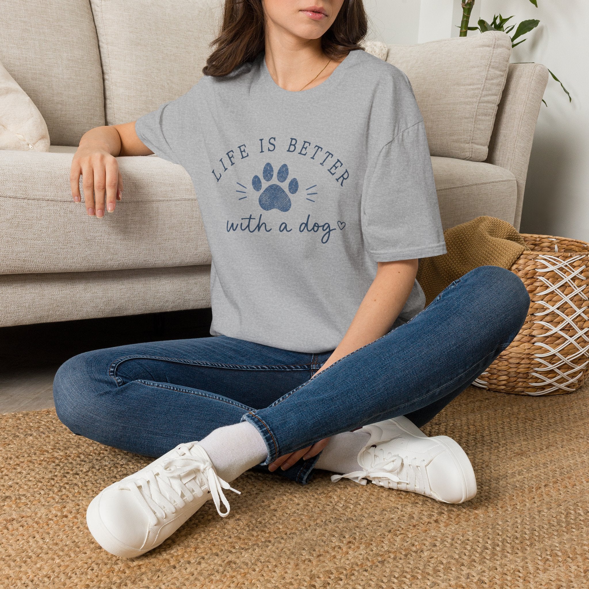 Life Is Better With a Dog T-Shirt — Paw Print Dog Lover Tee