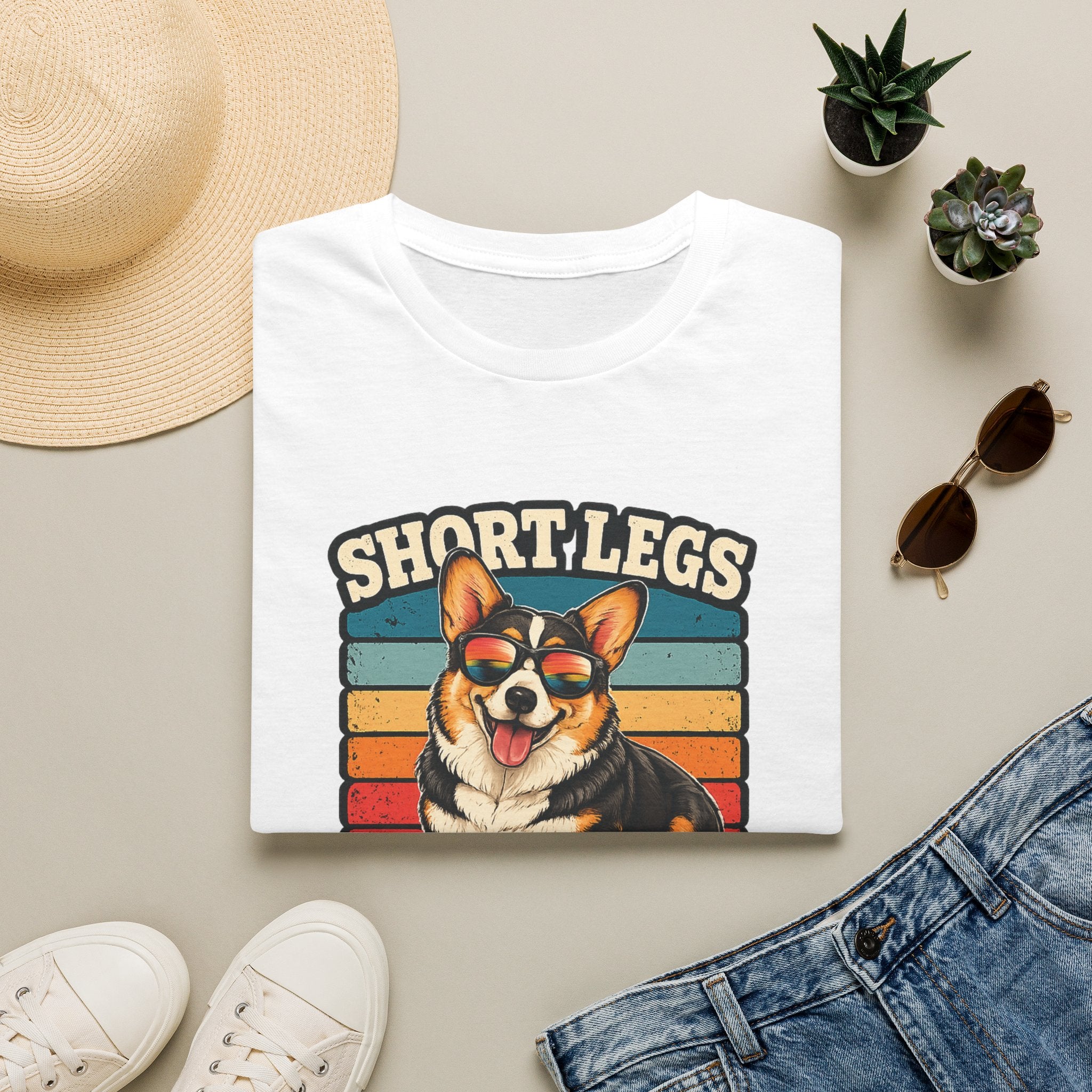 Corgi Short Legs, Big Attitude T-Shirt - Vintage Retro Dog Tee