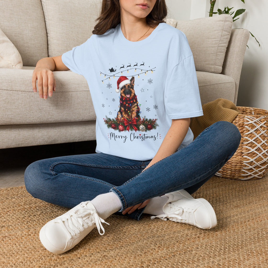 Christmas German Shepherd T‑Shirt — Merry Christmas Holiday Dog Tee